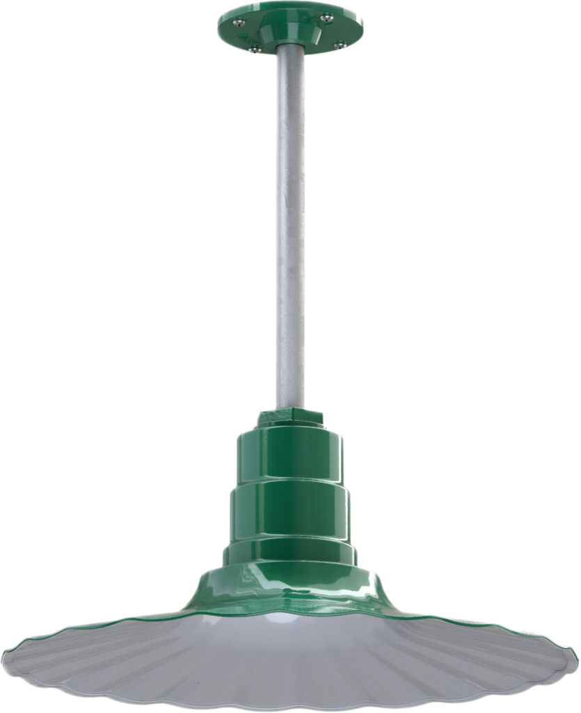Eagle Rock Color Green Interior Color White with a 12" Galvanized Stem